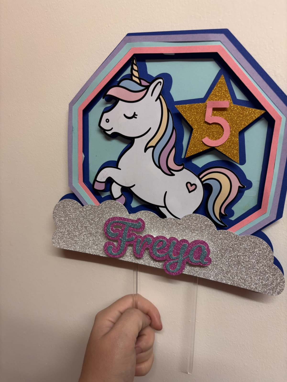 Unicorn birthday topper